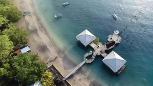 Another best perspective of Senggigi Harbor and coastline, highlighting its scenic location for maritime travel.