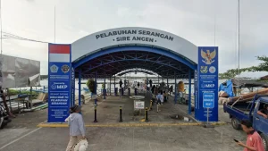 Front entrance and waiting area of Serangan Fast Boat Harbor , alternative fast boat port in South Bali.